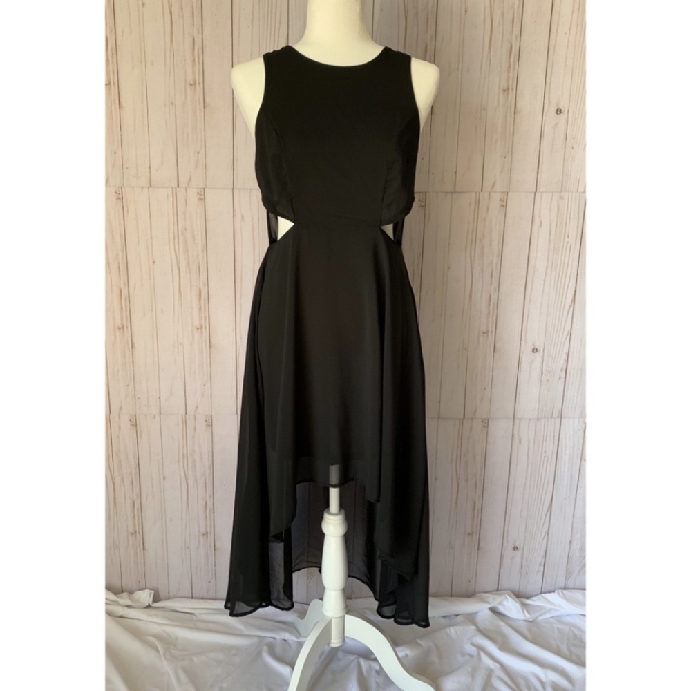H&M black high-low dress, side cut-outs | 10